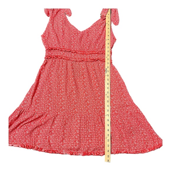 Shinestar Red/Orange Ruffle Flared Print Sundress Size XL - Picture 8 of 11